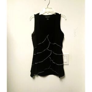 White House Black Market Women Sleeveless Black Top